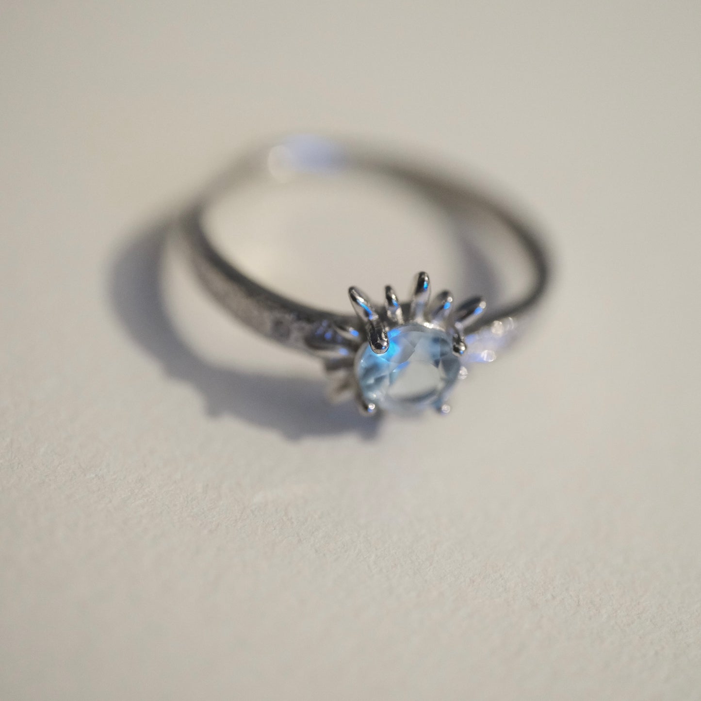 Aquamarine Sun S925 Adjustable Ring