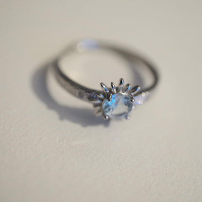 Aquamarine Sun S925 Adjustable Ring