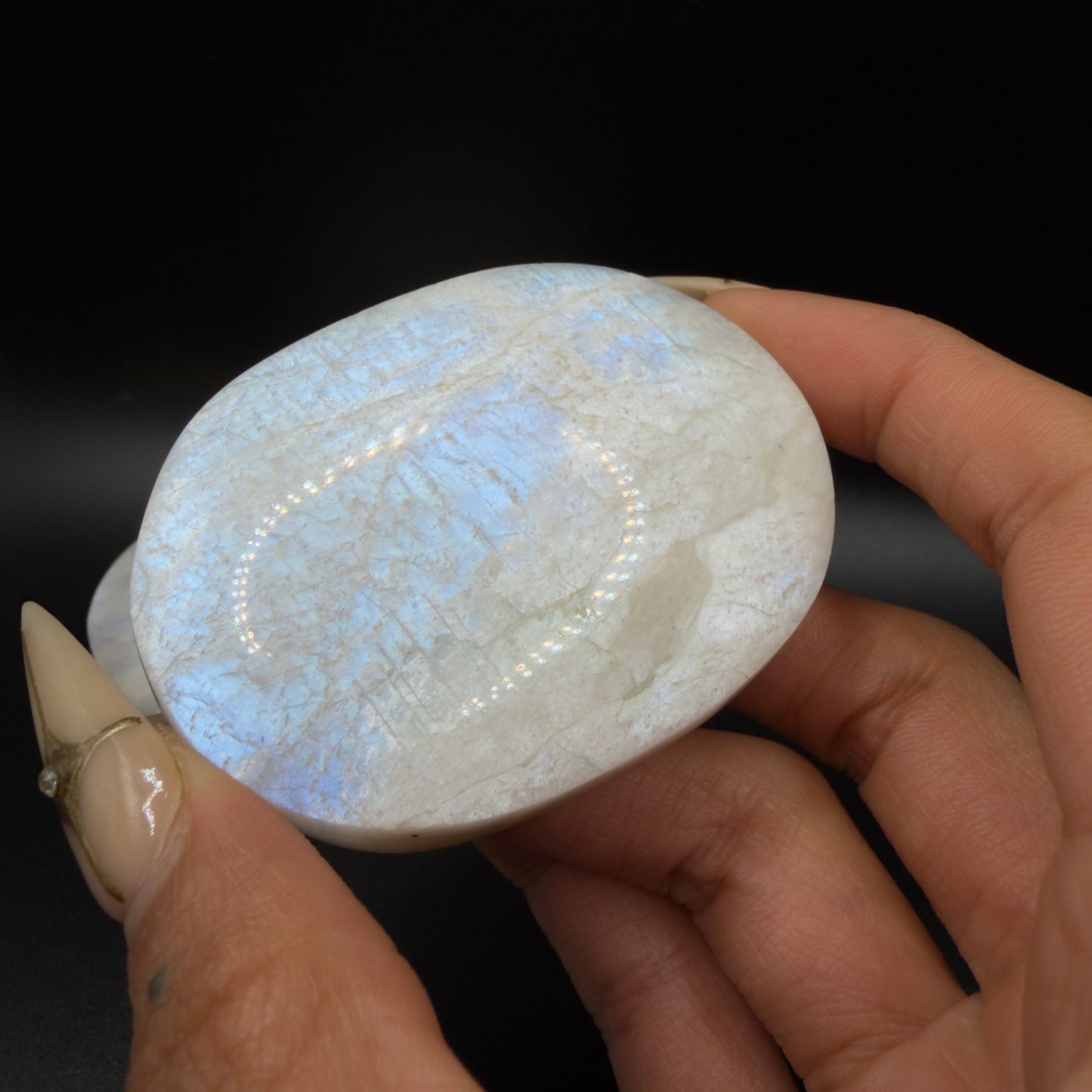 AA Grade Blue Moonstone Large Palm Stone