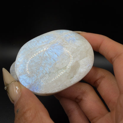 AA Grade Blue Moonstone Large Palm Stone