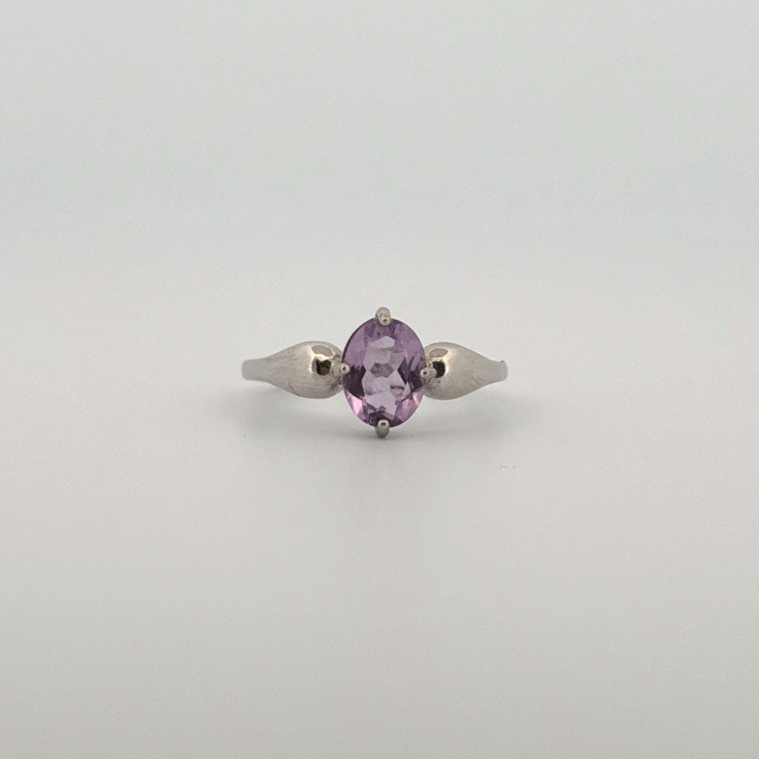Amethyst Heart S925 Adjustable Ring
