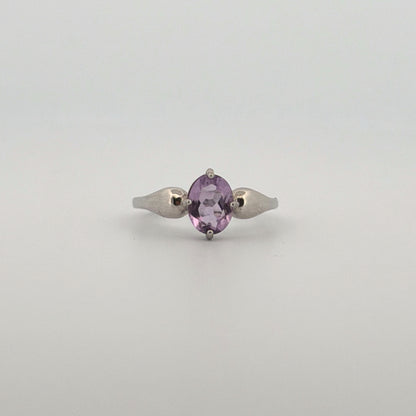 Amethyst Heart S925 Adjustable Ring
