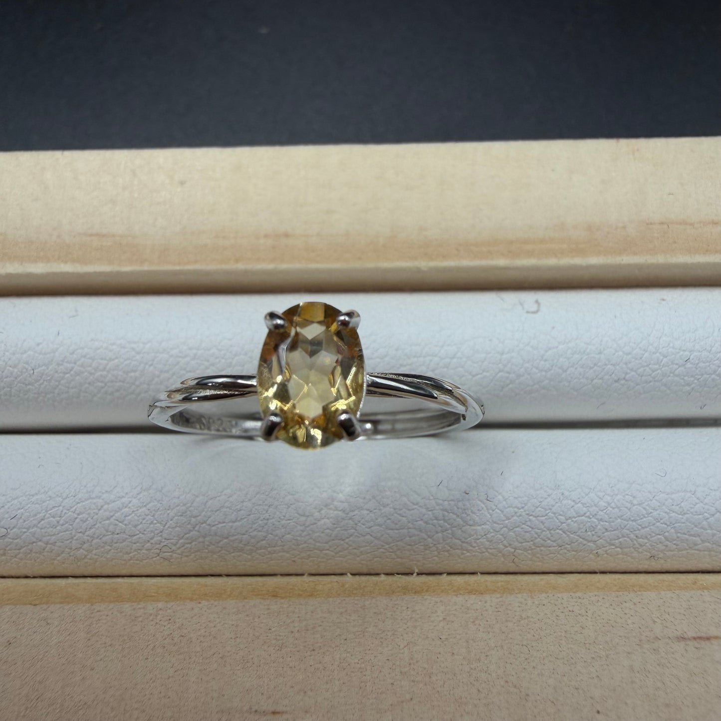 Citrine S925 Adjustable Ring