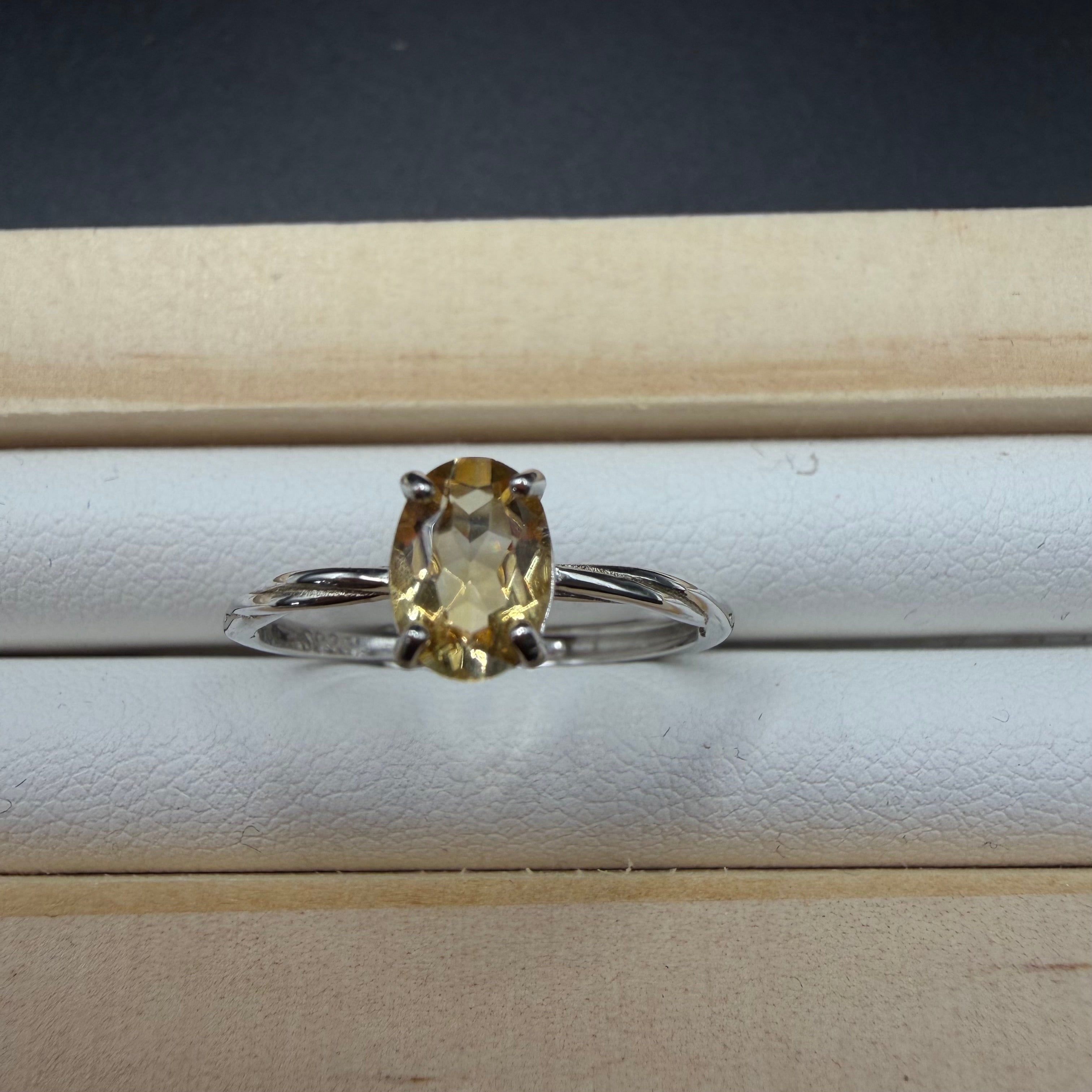 Citrine S925 Adjustable Ring