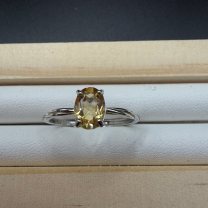 Citrine S925 Adjustable Ring