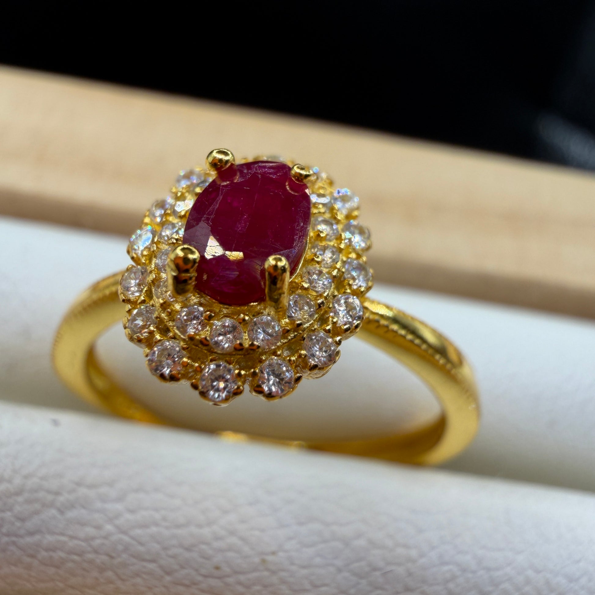 Ruby S925 Adjustable Ring