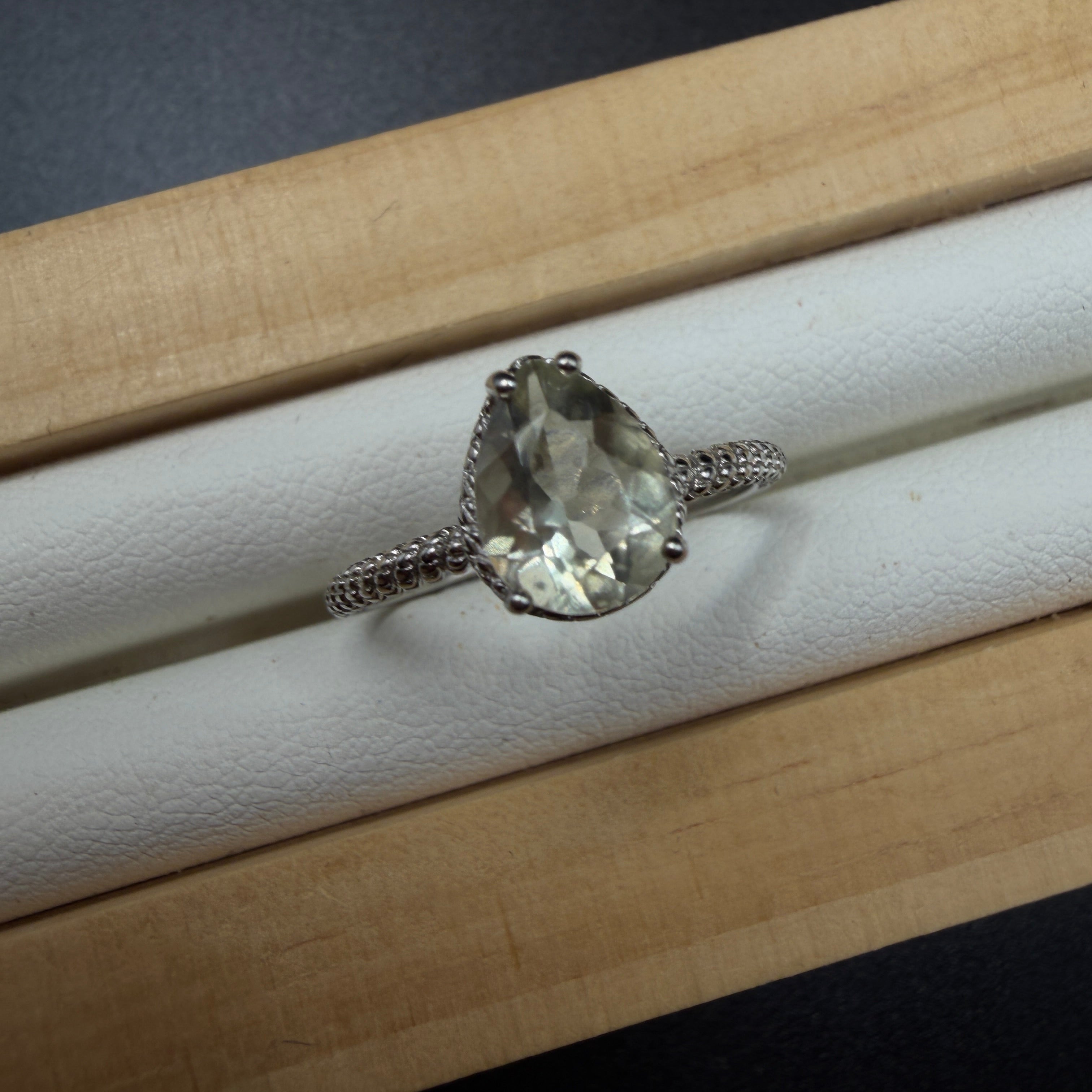 Libyan Desert Glass S925 Certified Adjustable Ring