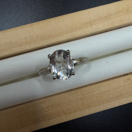 Clear Quartz S925 Adjustable Ring