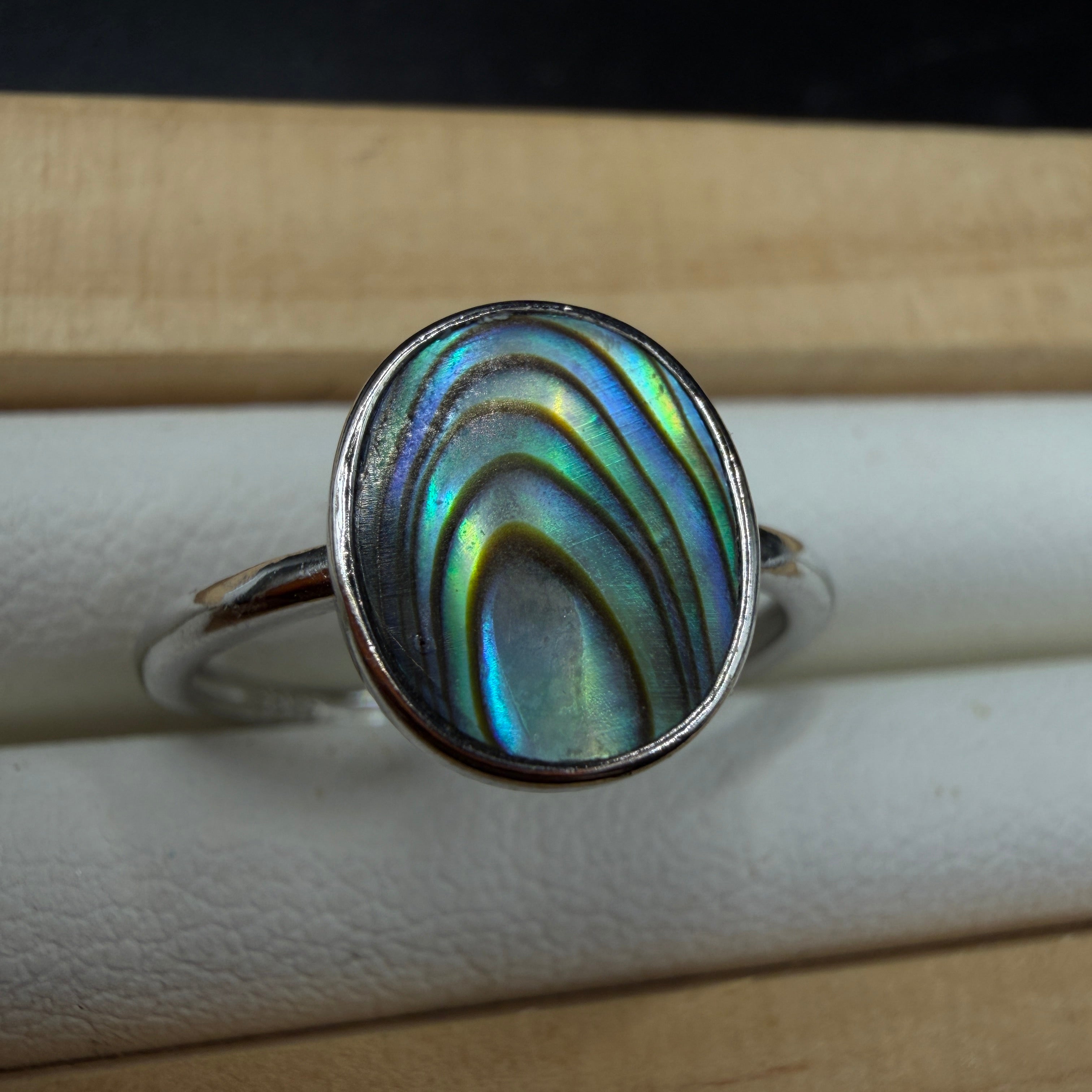 Abalone Shell S925 Adjustable Ring