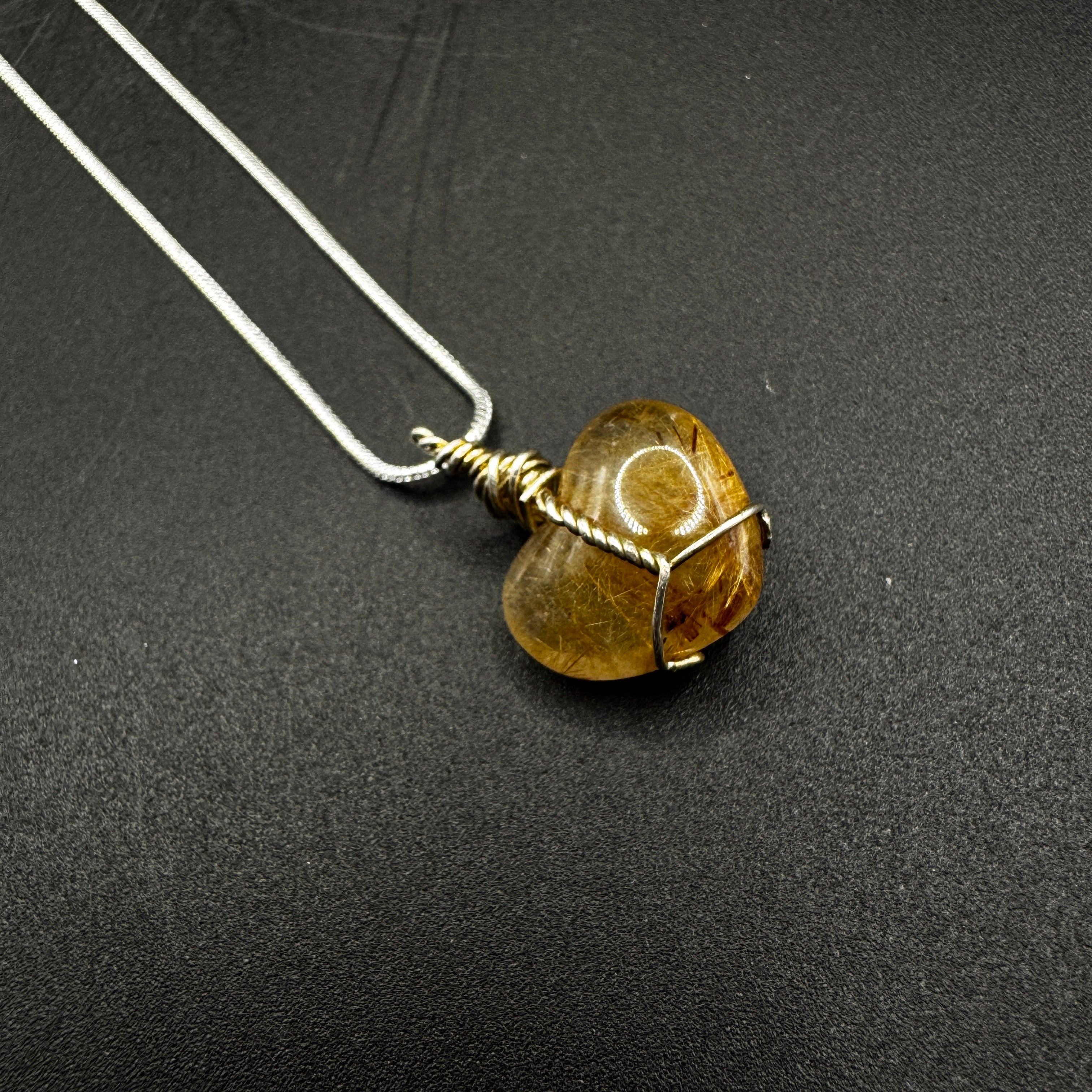 Handmade Golden Rutile Necklace