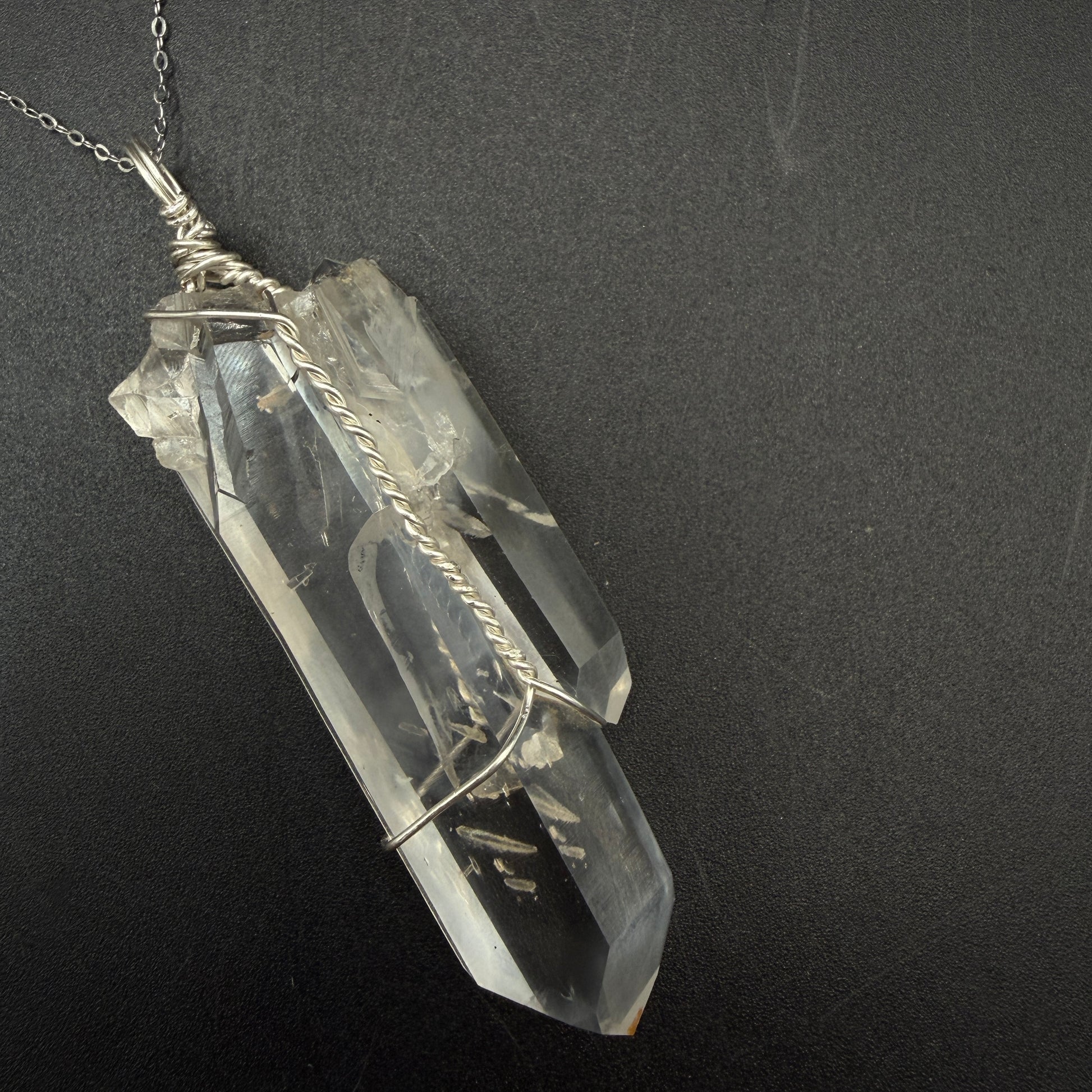 Lemurian Blue Mist Quartz S925 Handmade Necklace
