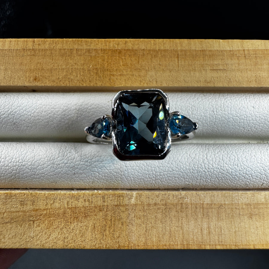 High Grade Topaz S925 Certified Adjustable Ring
