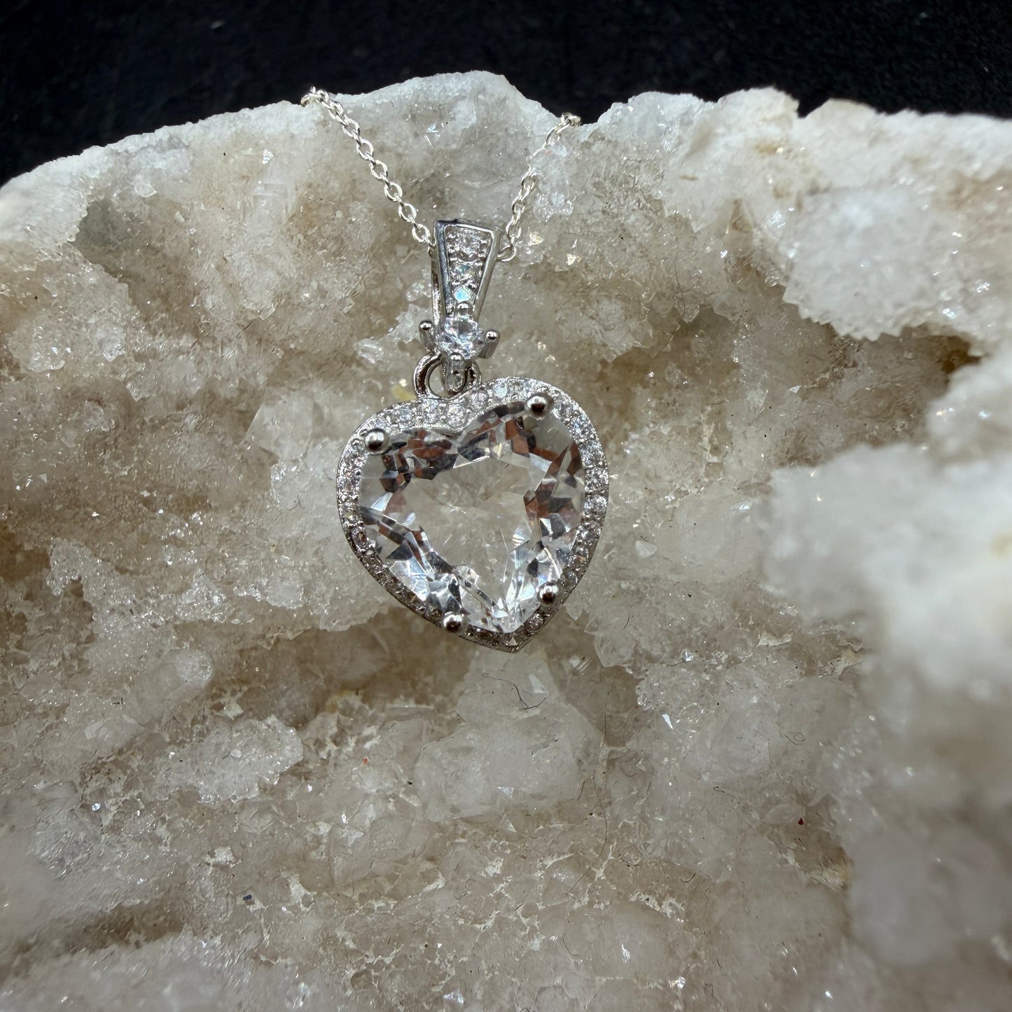 Clear Quartz Heart S925 Necklace
