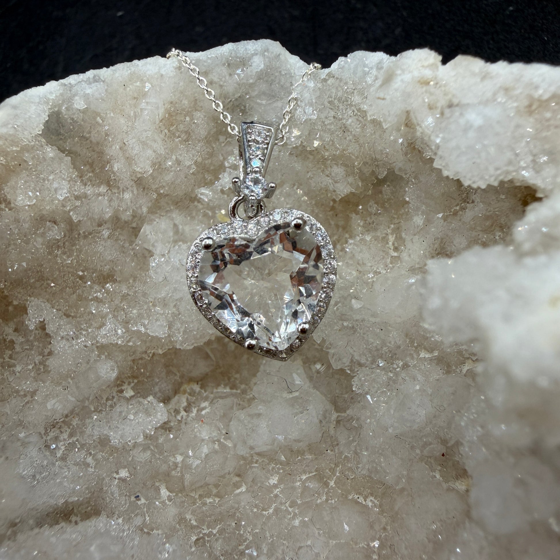 Clear Quartz Heart S925 Necklace