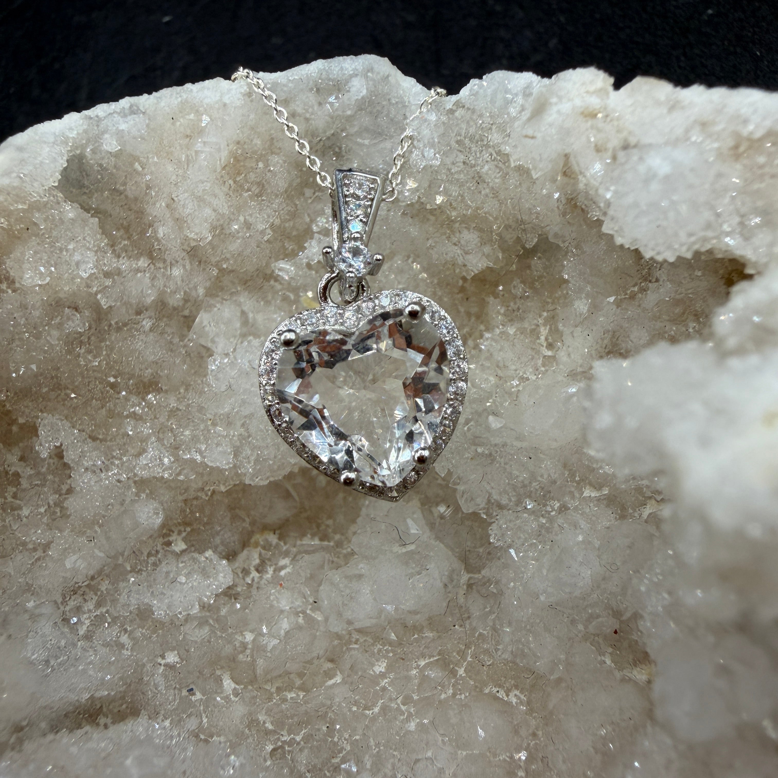 Clear Quartz Heart S925 Necklace