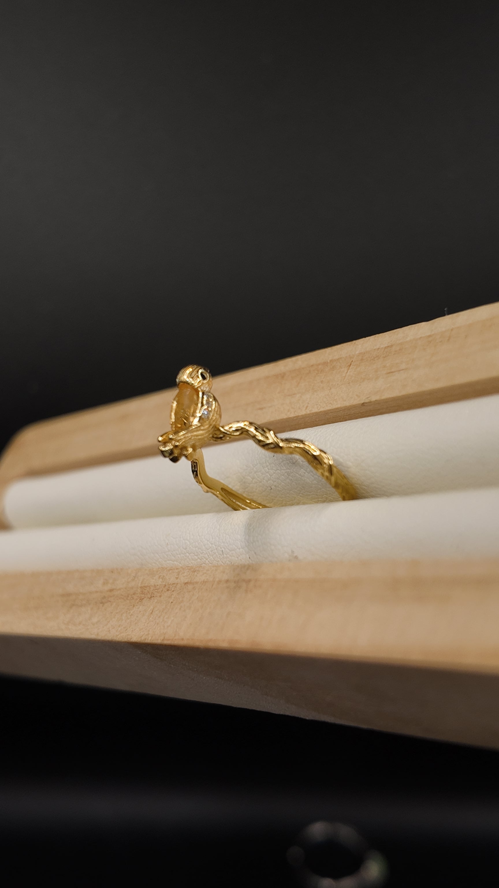 Citrine Bird Ring