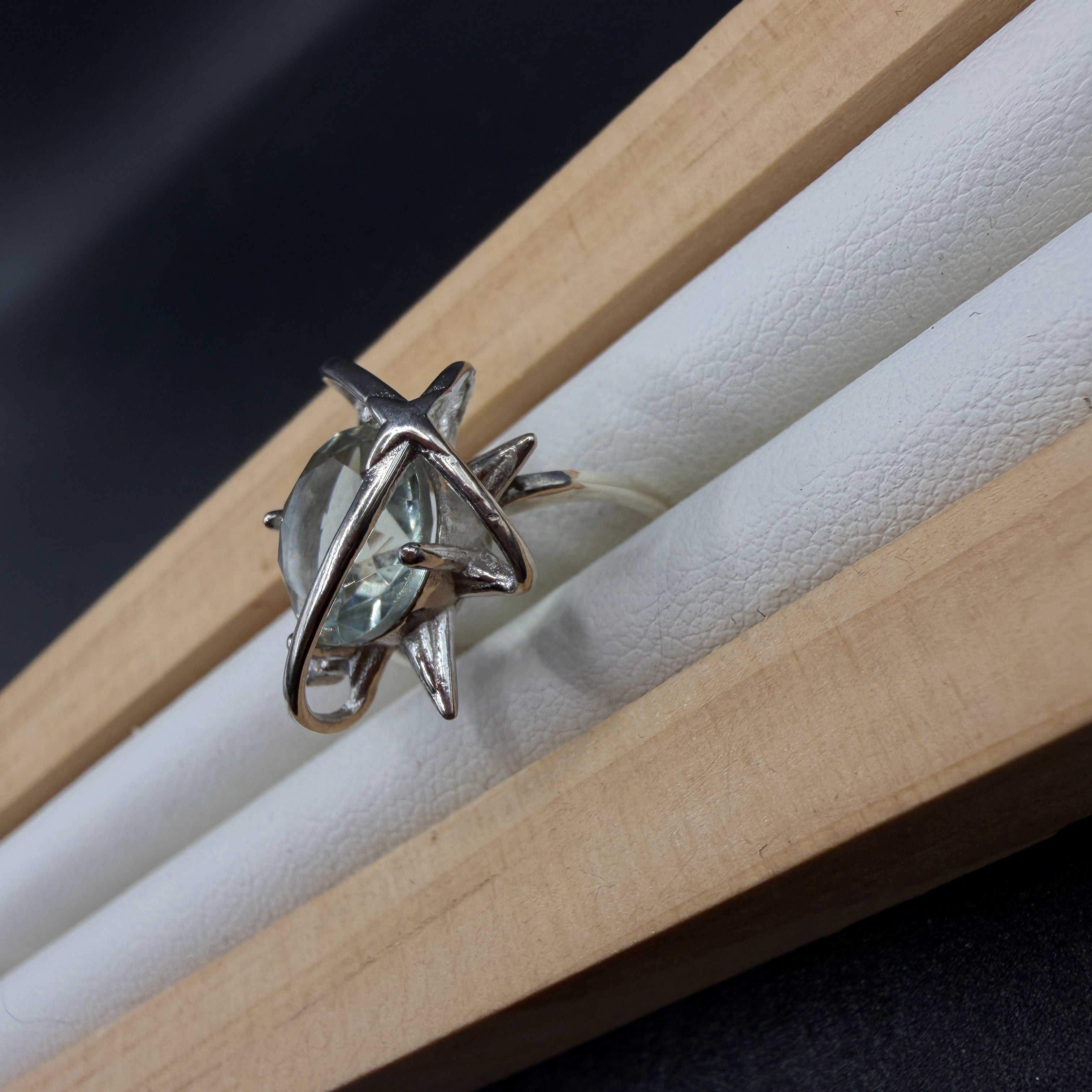 Green Quartz S925 Size I Ring