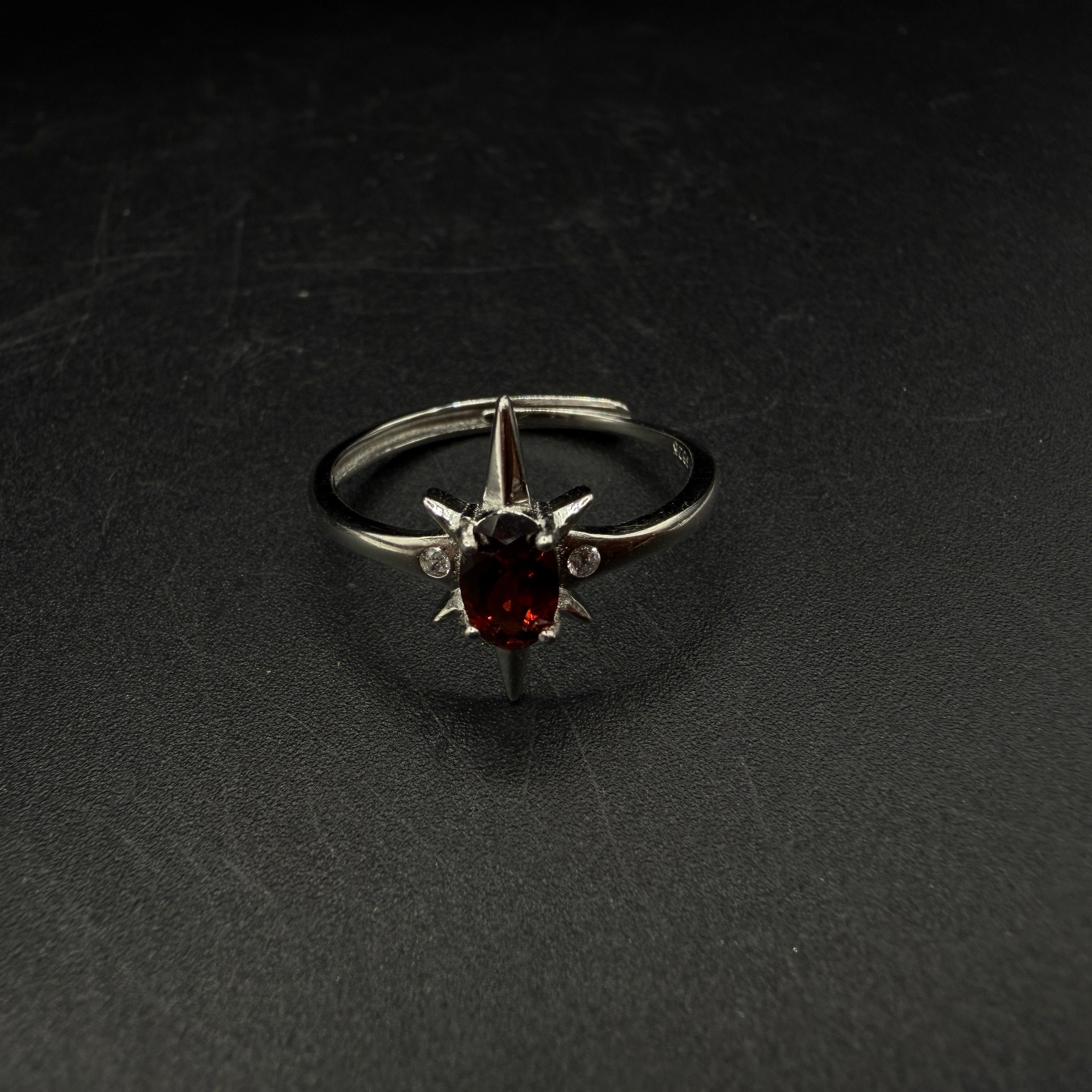Garnet Star S925 Adjustable Ring