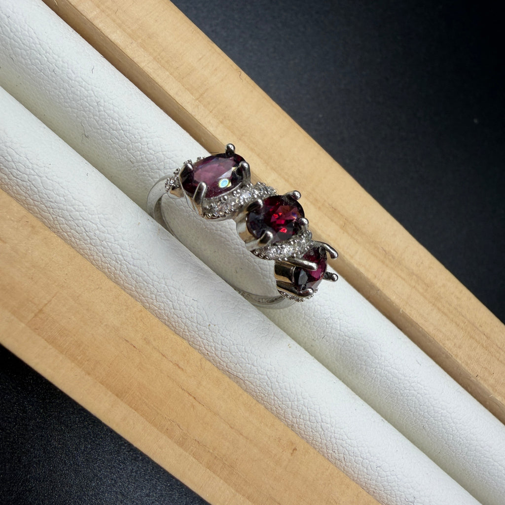 Garnet S925 Adjustable Ring