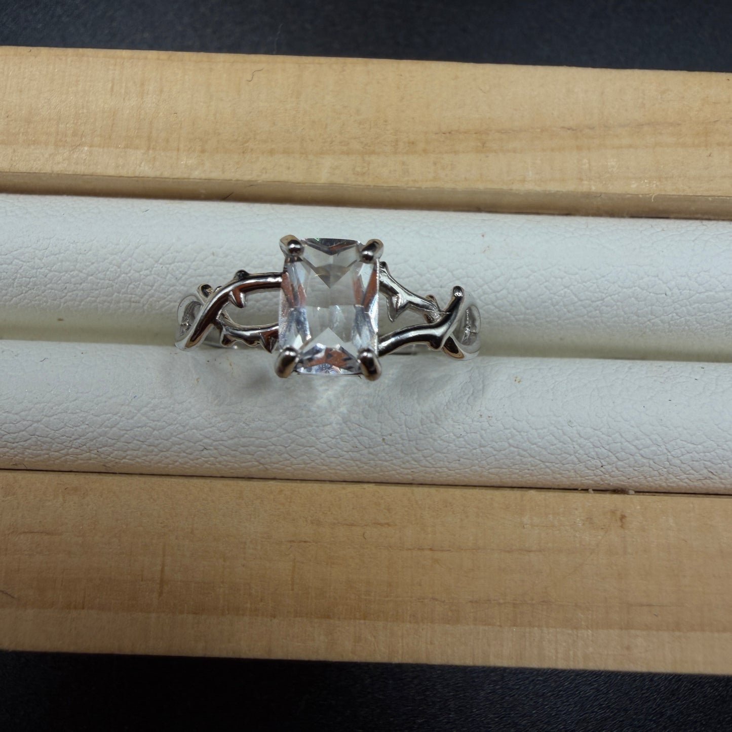 Clear Quartz S925 Adjustable Ring