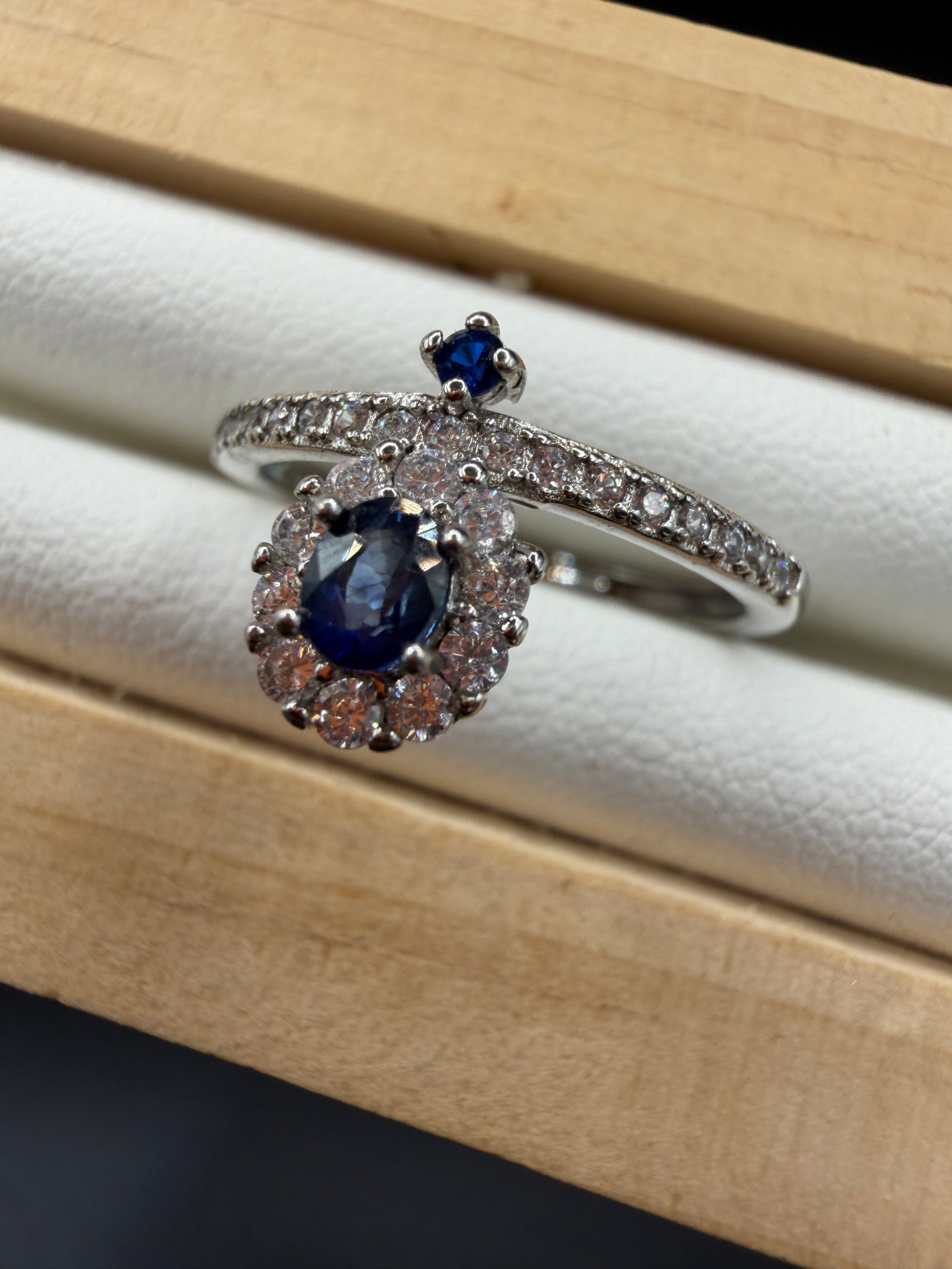 Sapphire S925 Adjustable Ring
