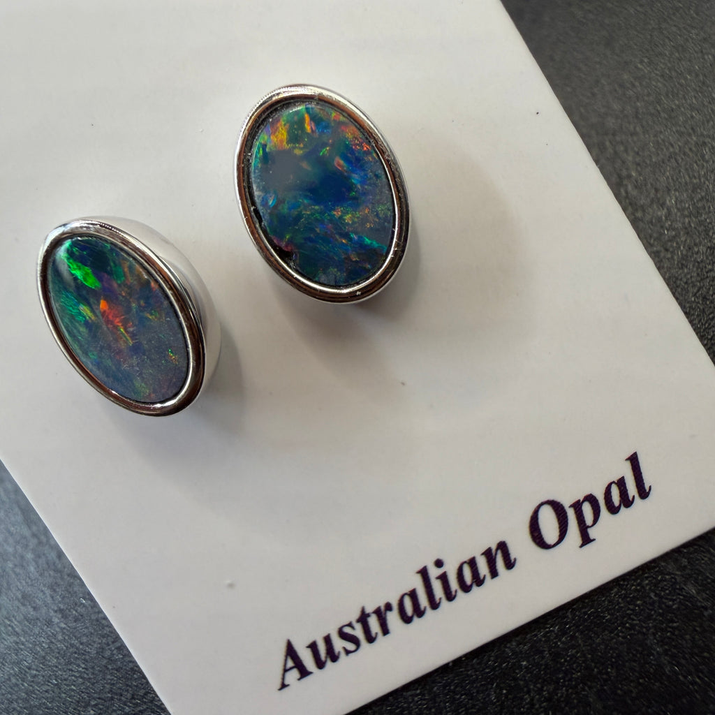 Australian Boulder Opal S925 Earrings