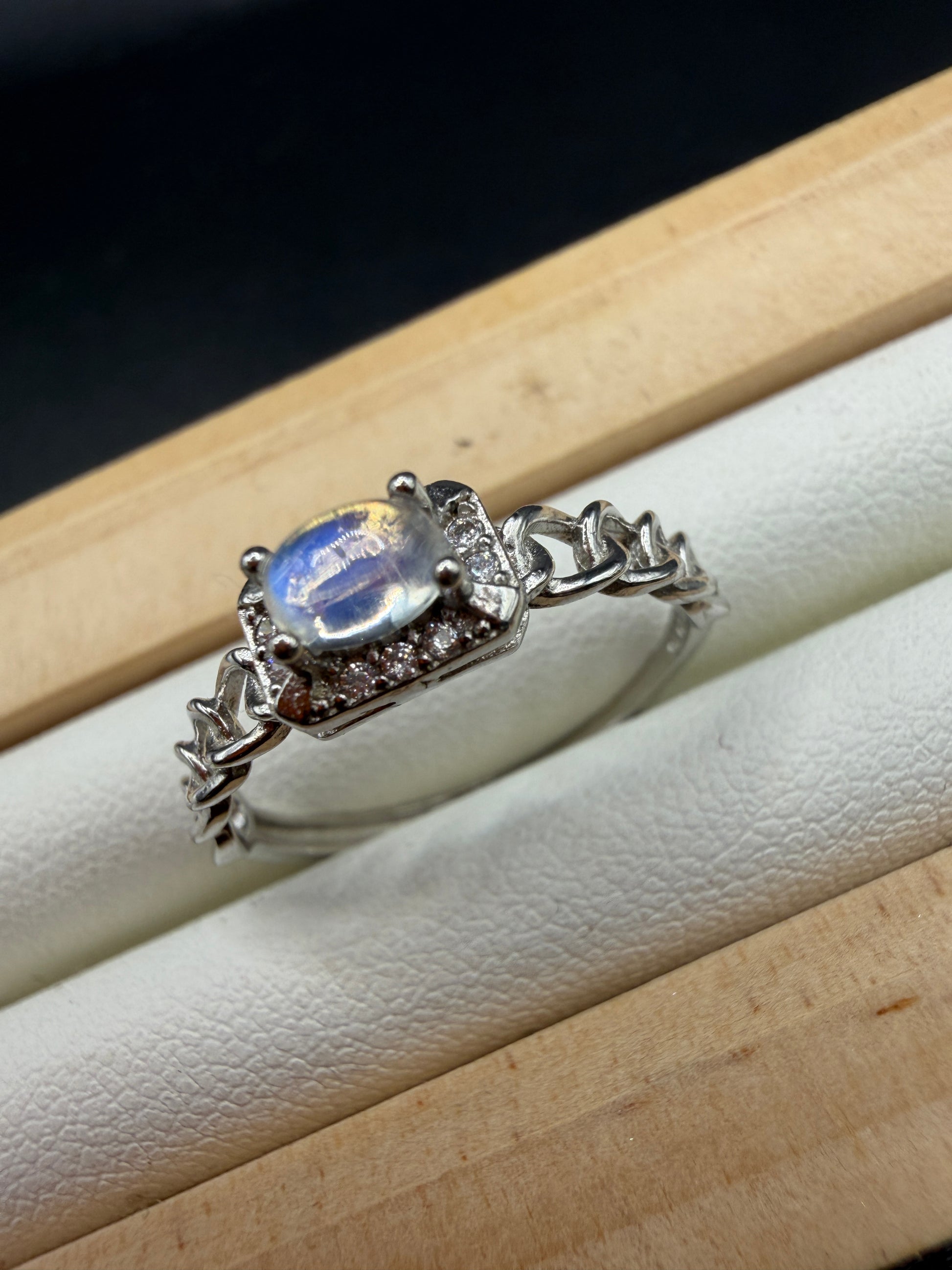 Moonstone S925 Adjustable Ring