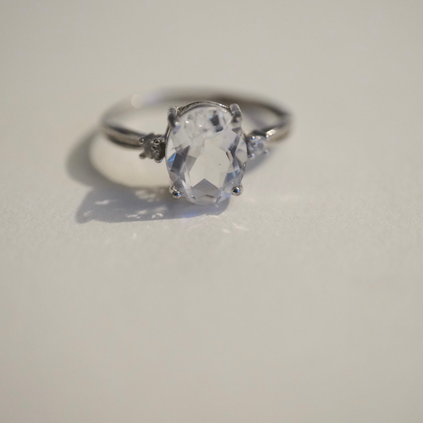 Clear Quartz S925 Adjustable Ring