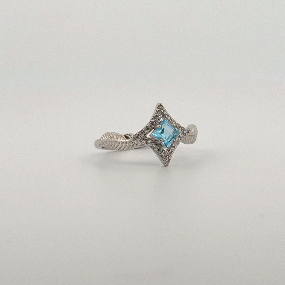 Blue Topaz S925 Adjustable Ring