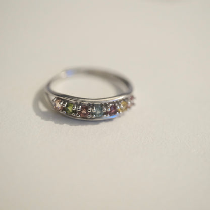 Rainbow Tourmaline S925 Adjustable Ring