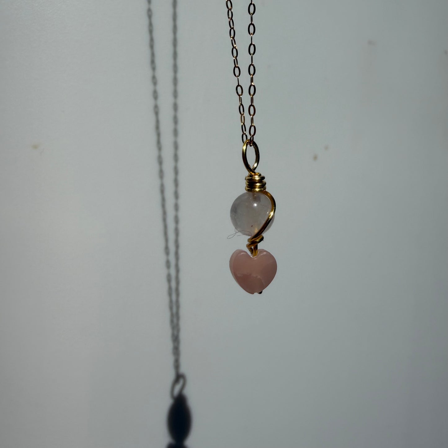 Heart Healing Rose Quartz and Kunzite Handmade Necklace