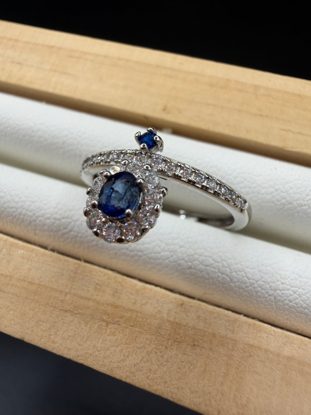 Sapphire S925 Adjustable Ring