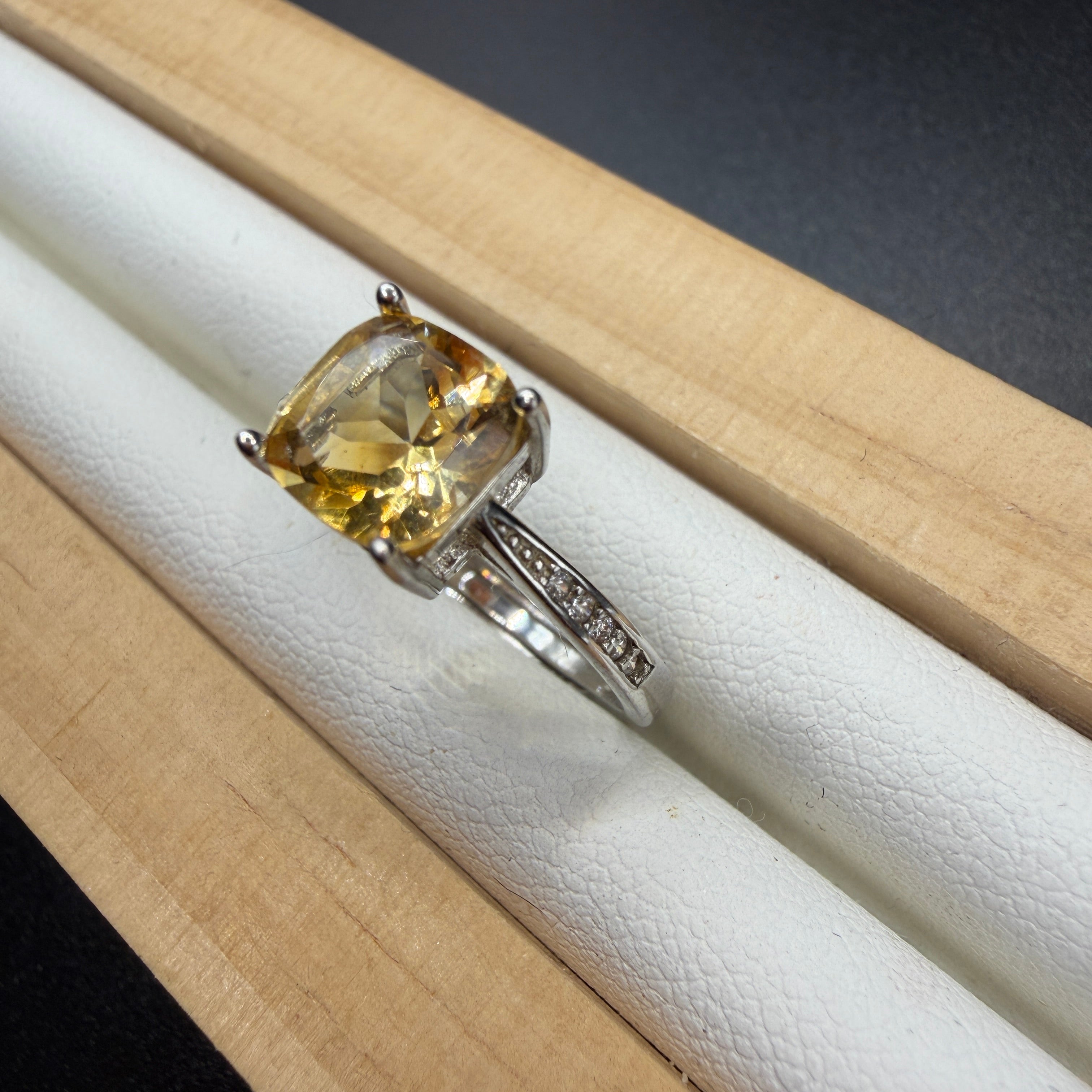 Citrine S925 Adjustable Ring