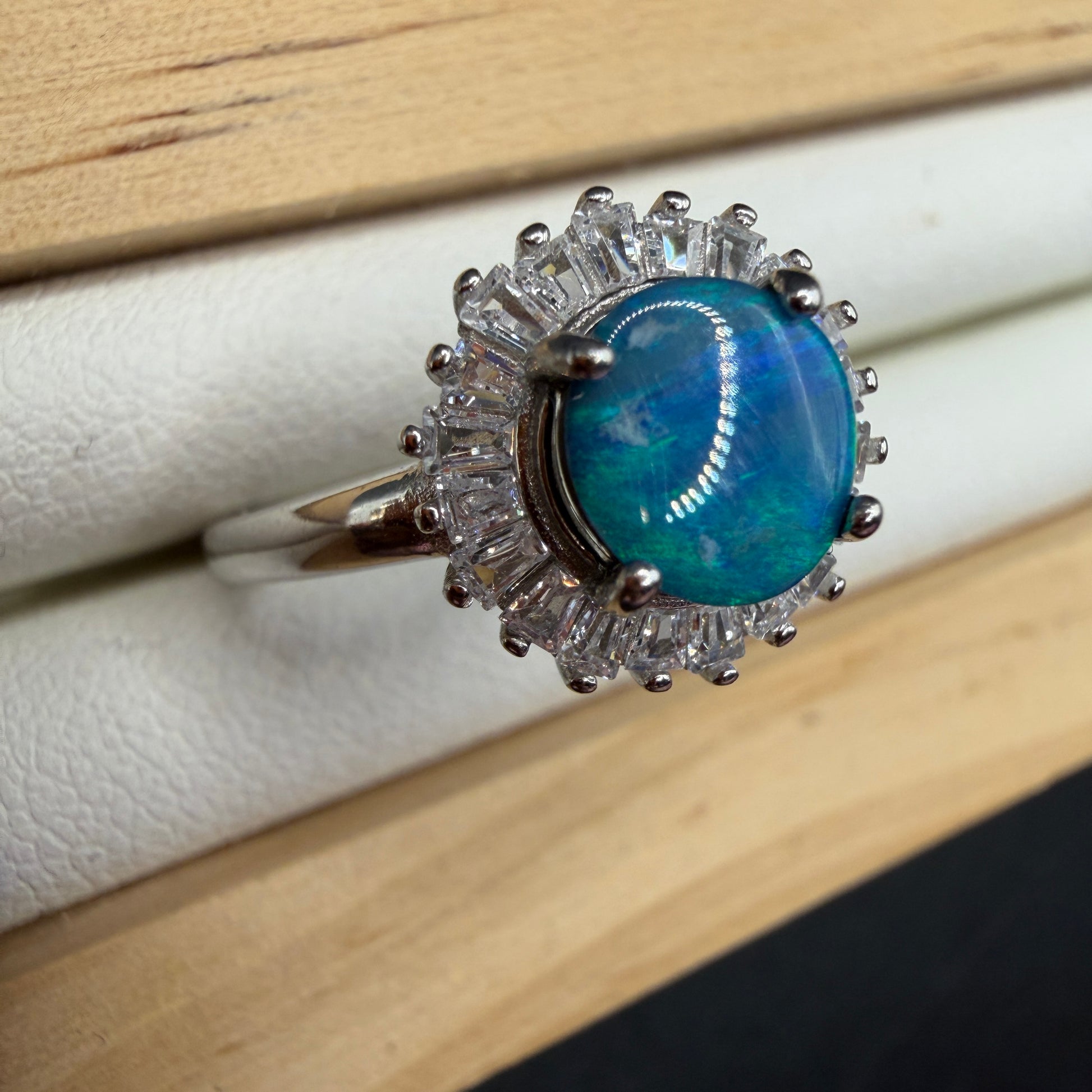 Australian Opal S925 Adjustable Ring