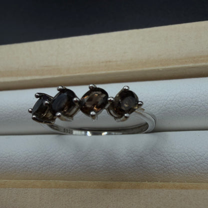 Smokey Quartz S925 Adjustable Ring