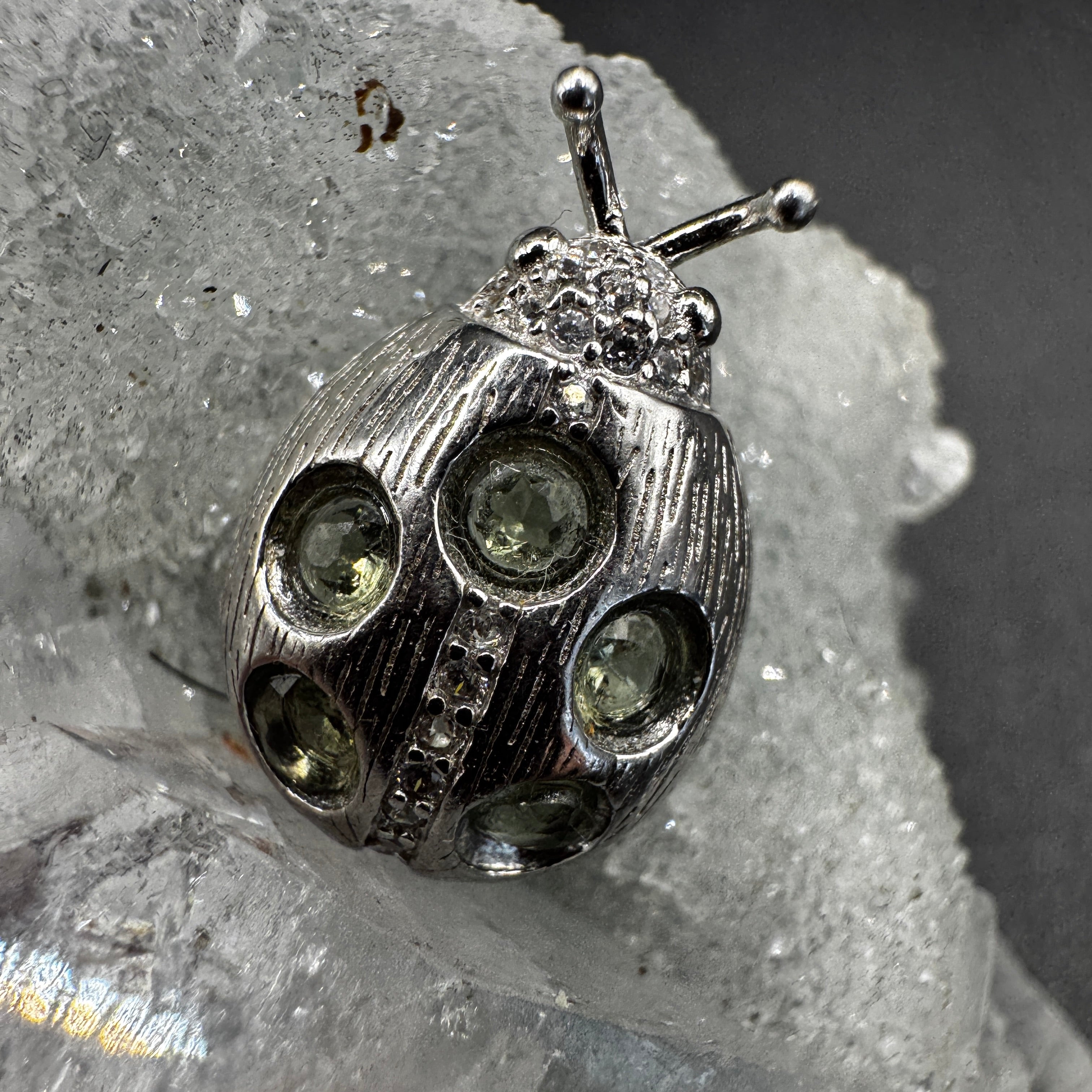 Moldavite Ladybird Necklace