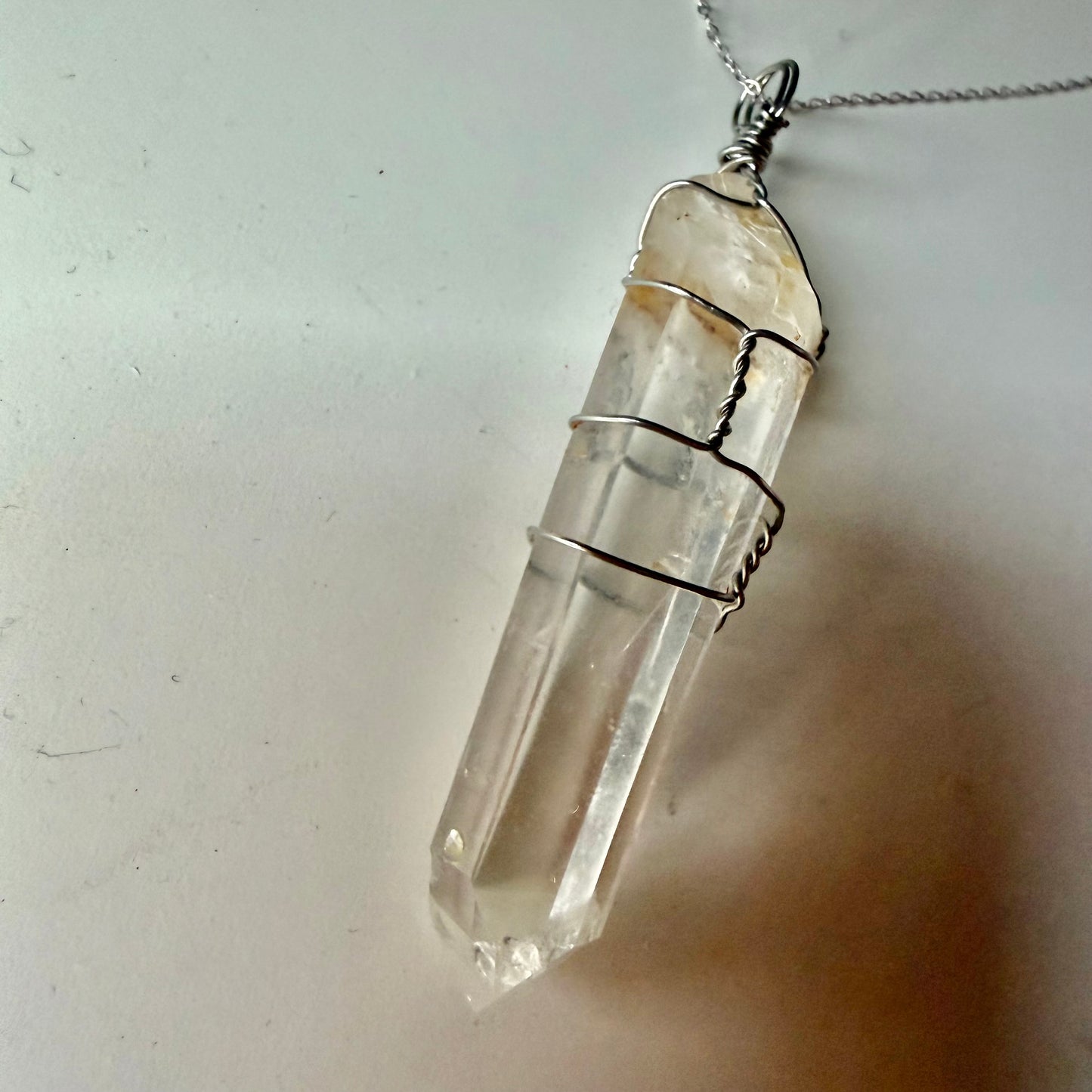 Lemurian Blue Mist Quartz S925 Handmade Necklace