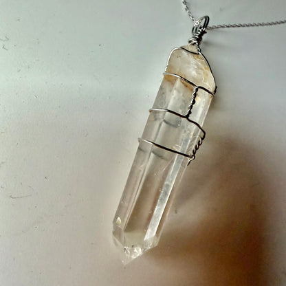 Lemurian Blue Mist Quartz S925 Handmade Necklace