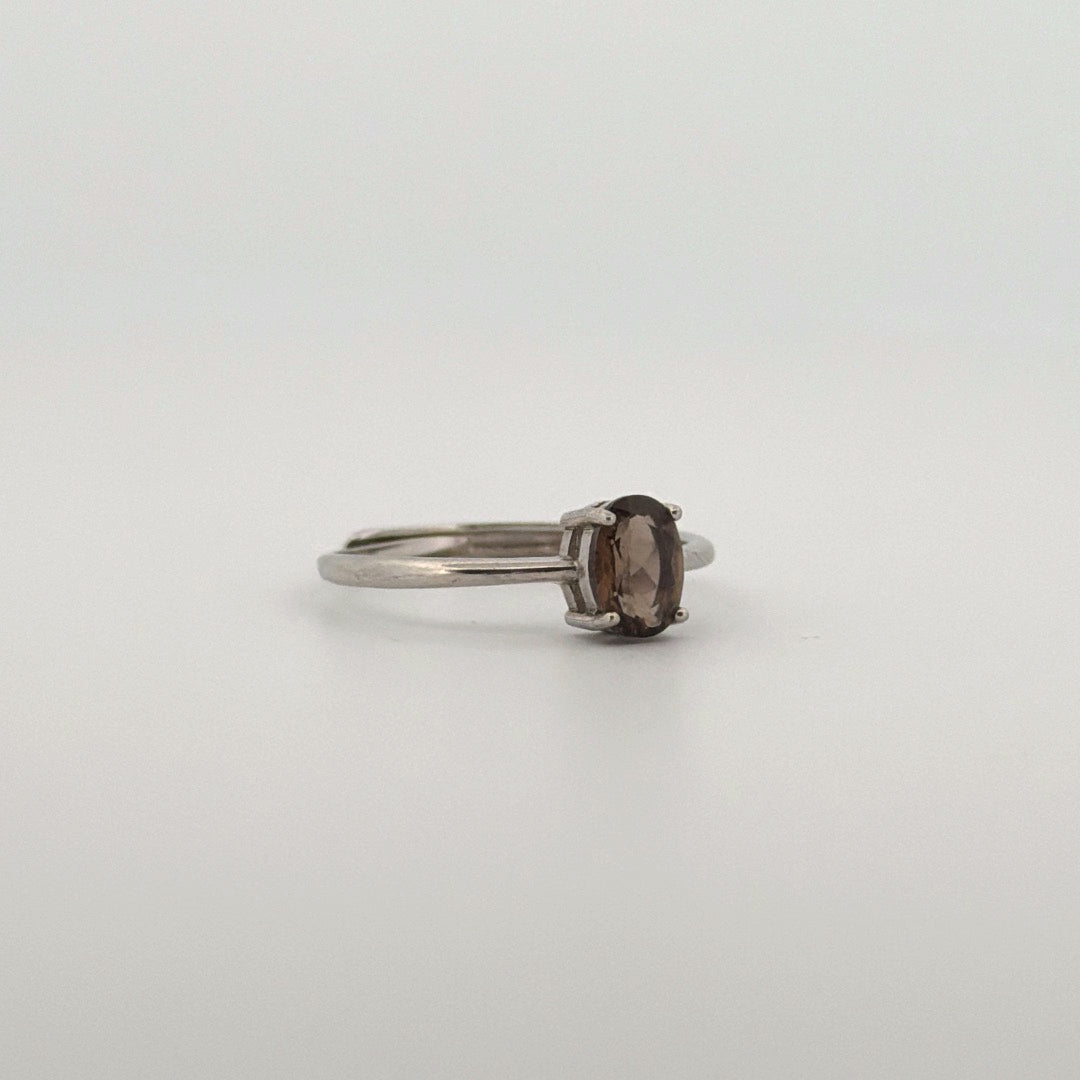 Smokey Quartz S925 Adjustable Ring