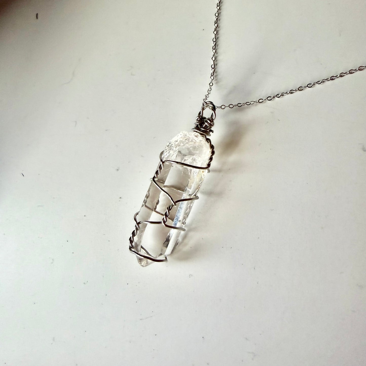 Colombian Lemurian Quartz S925 Handmade Necklace
