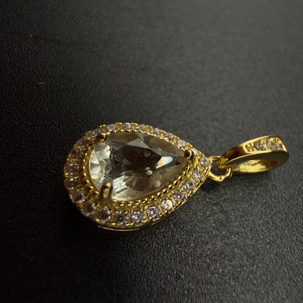 Gold Libyan Desert Glass S925 Certified Necklace