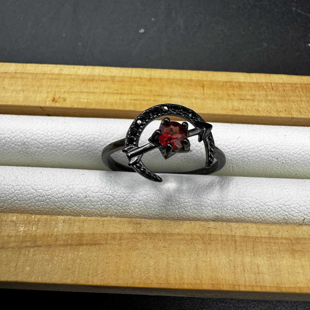 Garnet Moon S925 Halloween Ring