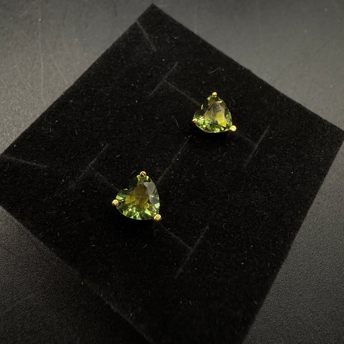 Moldavite Heart S925 Certified Earrings
