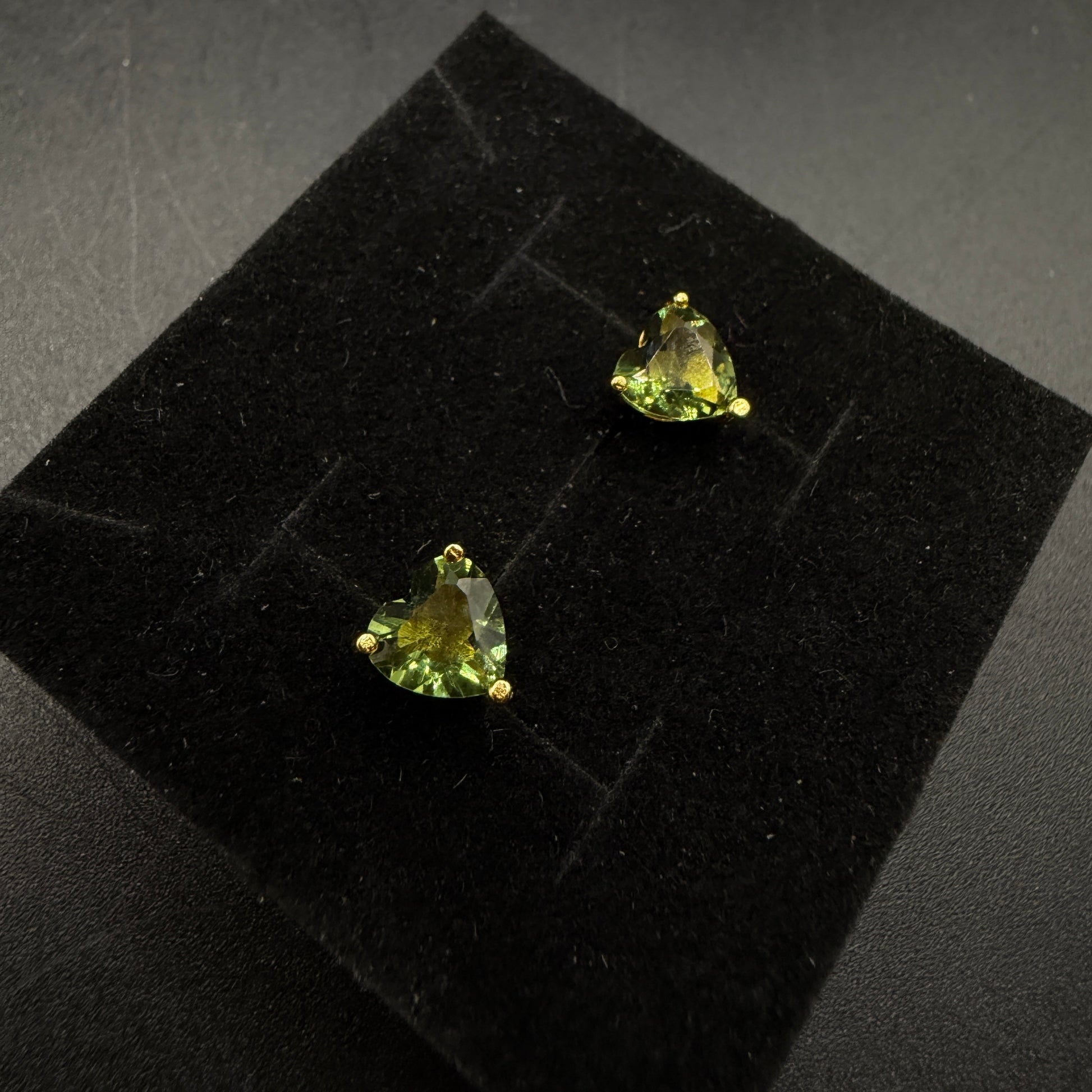 Moldavite Heart S925 Certified Earrings