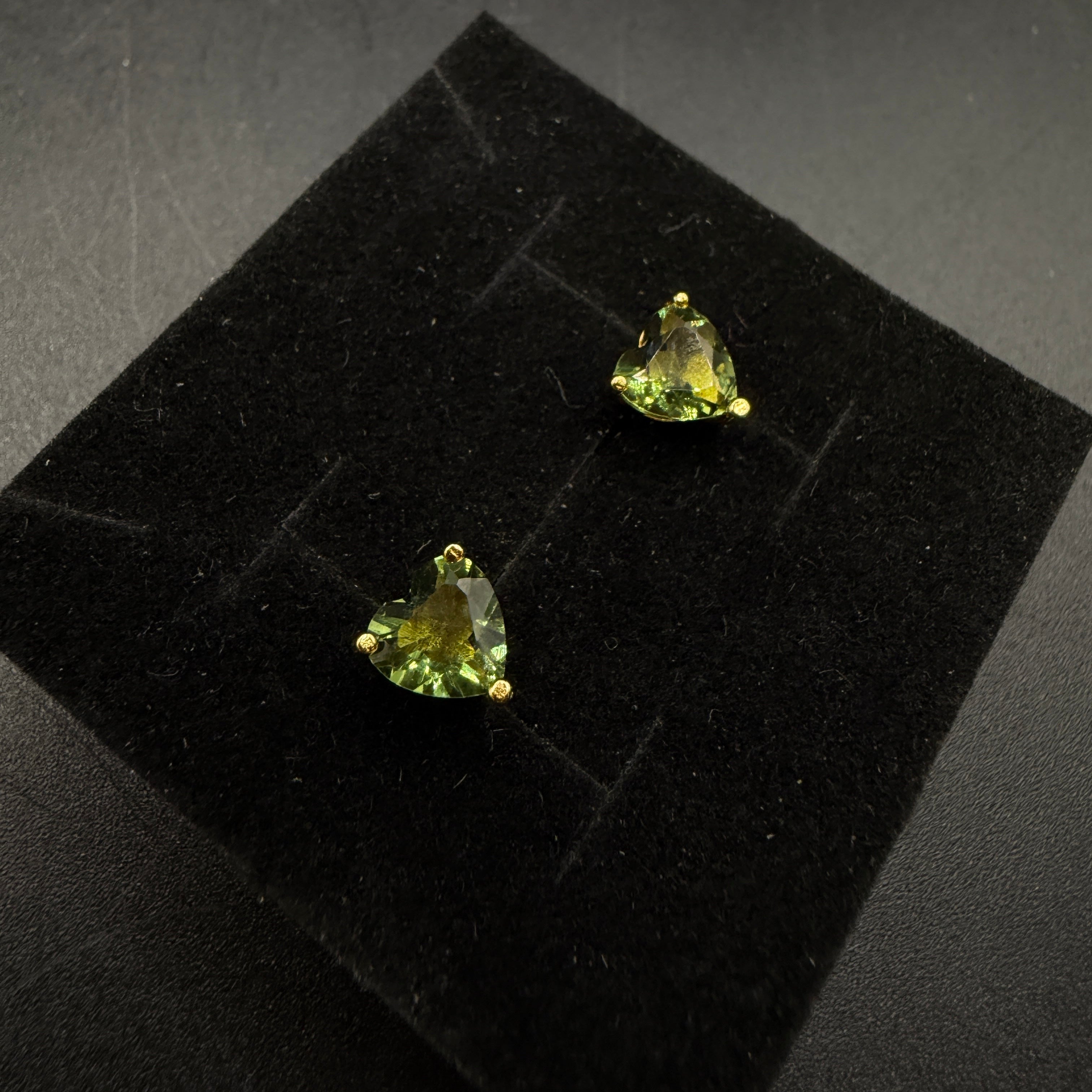 Moldavite Heart S925 Certified Earrings