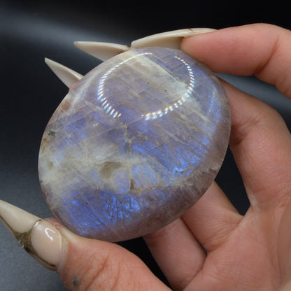 AA Grade Moonstone Large Palm Stone