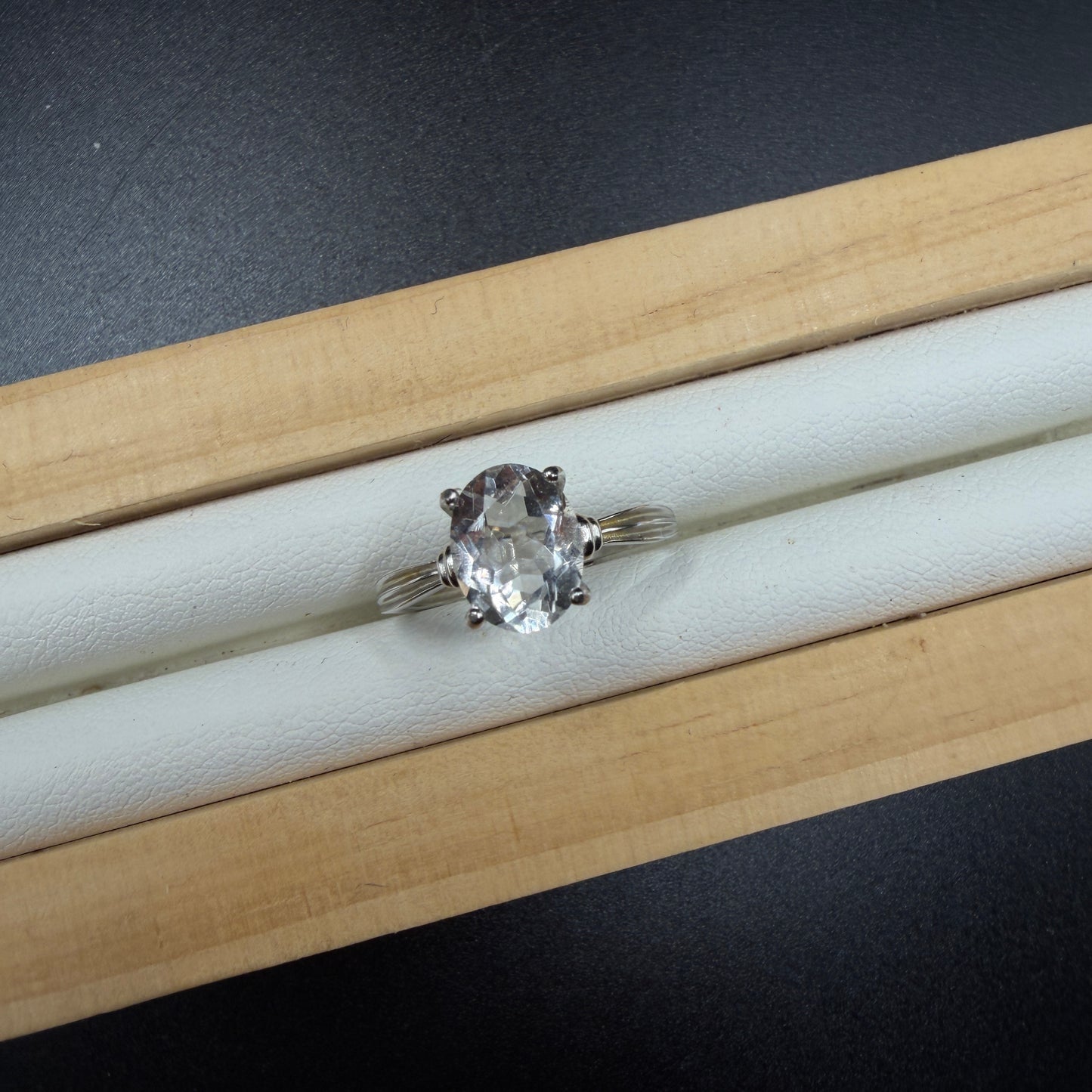 Clear Quartz S925 Adjustable Ring