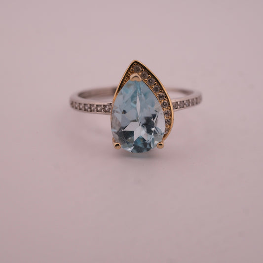 Blue Topaz S925 Adjustable Ring