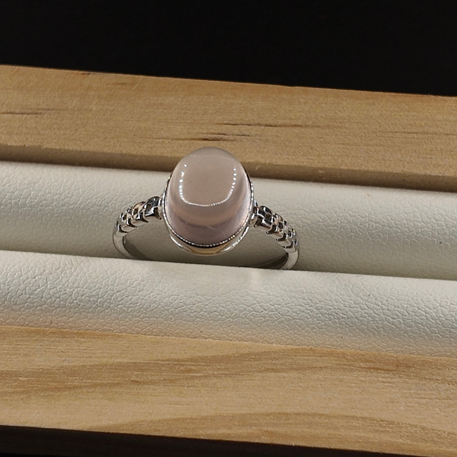 Rose Quartz S925 Adjustable Ring