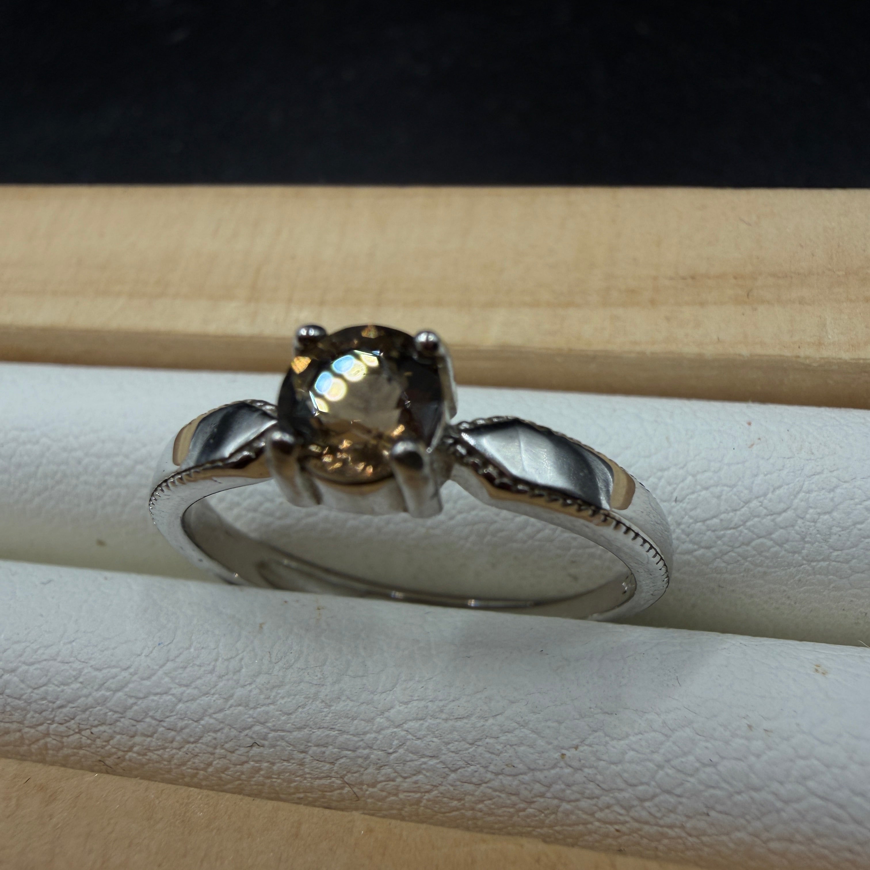 Smokey Quartz S925 Adjustable Ring